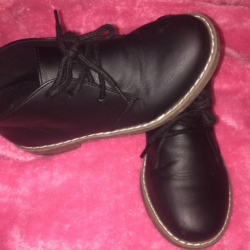 Toddler Boys Uniform Lace Up Boots - Black size 3